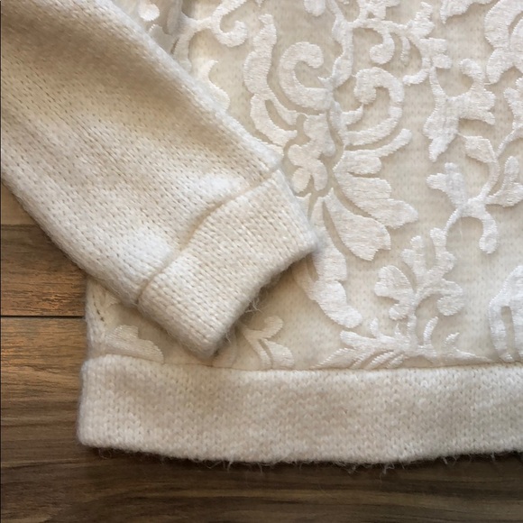MINKPINK White Lace 15% Wool Sweater - sz XS - Picture 5 of 10